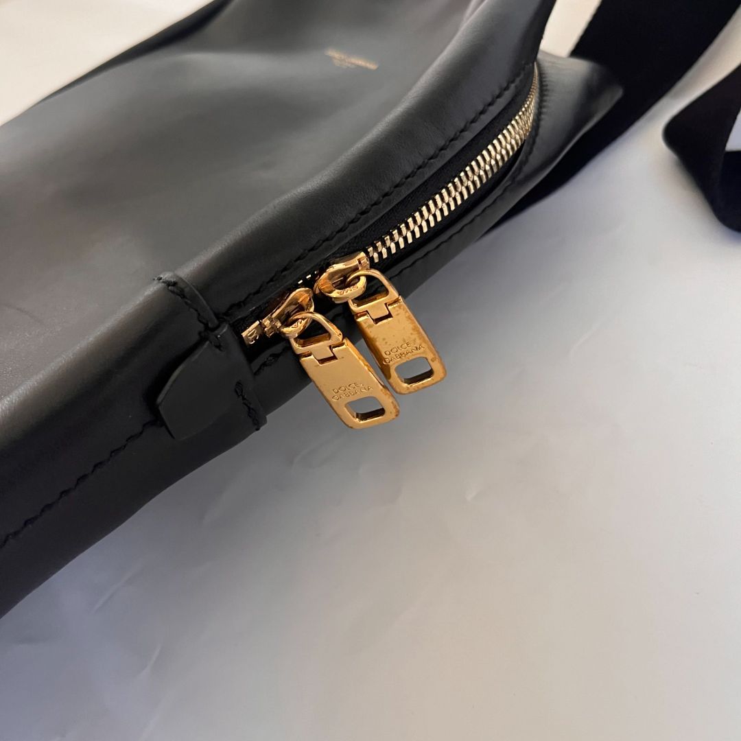 Dolce & Gabbana black leather back bag one shoulder