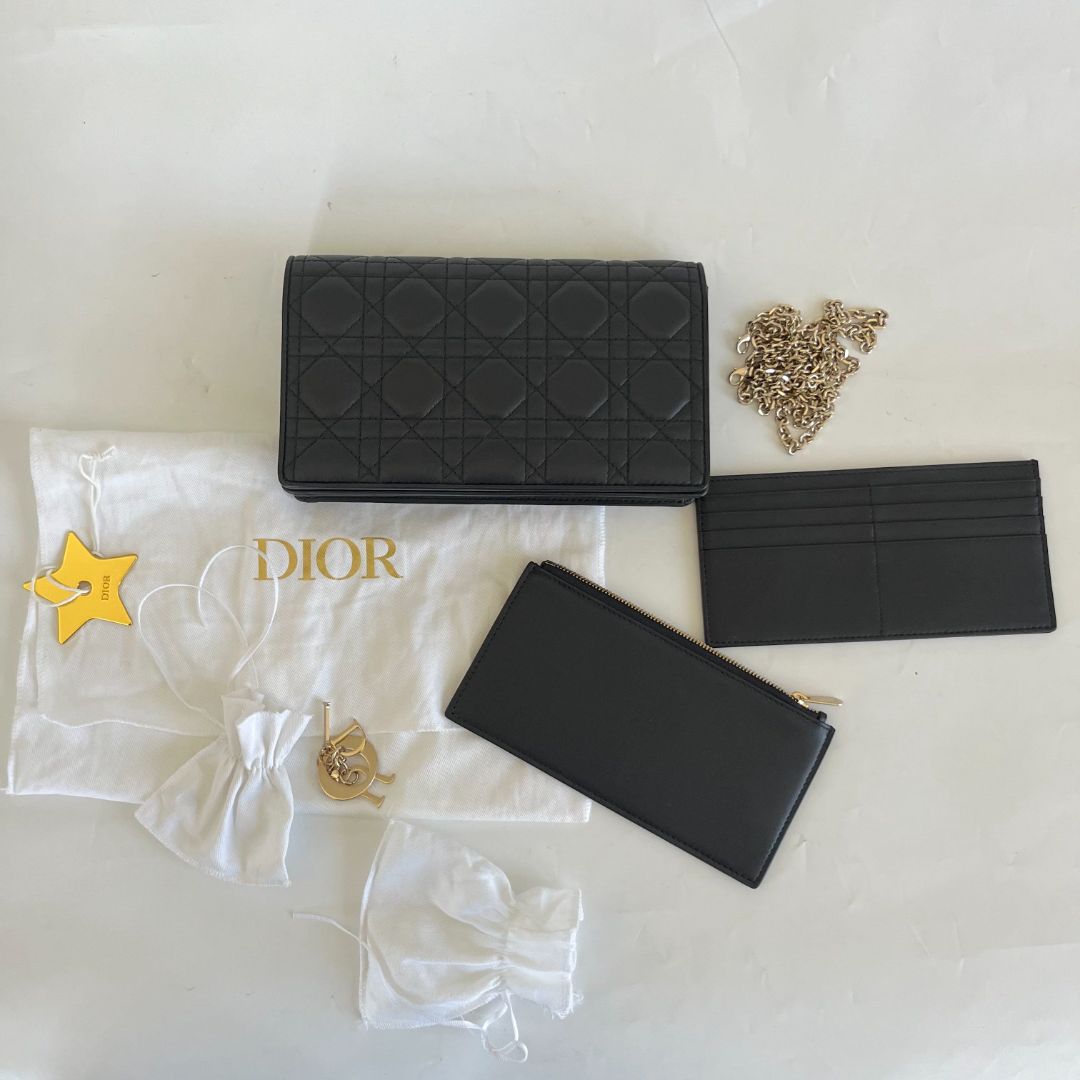 Dior Lady Dior Pouch Black Cannage Lambskin Leather