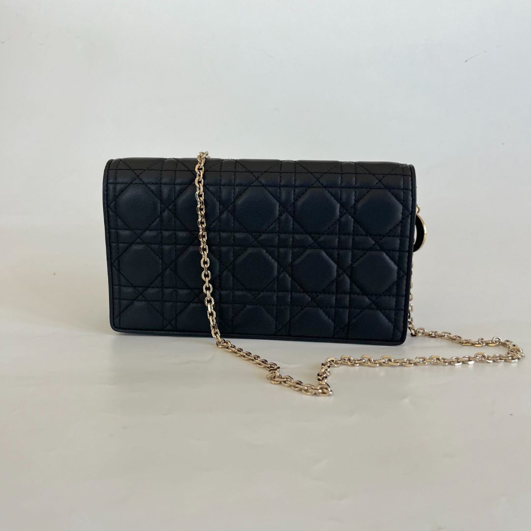 Dior Lady Dior Pouch Black Cannage Lambskin Leather