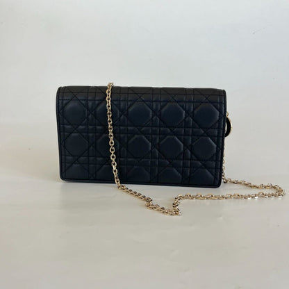 Dior Lady Dior Pouch Black Cannage Lambskin Leather