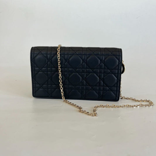 Dior Lady Dior Pouch Black Cannage Lambskin Leather