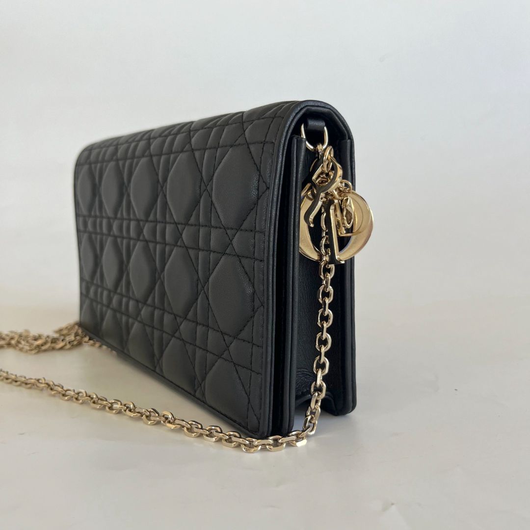 Dior Lady Dior Pouch Black Cannage Lambskin Leather