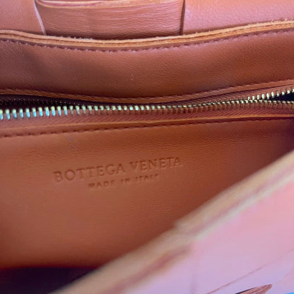 Bottega Veneta Orange Intrecciato Leather Cassette Shoulder Bag