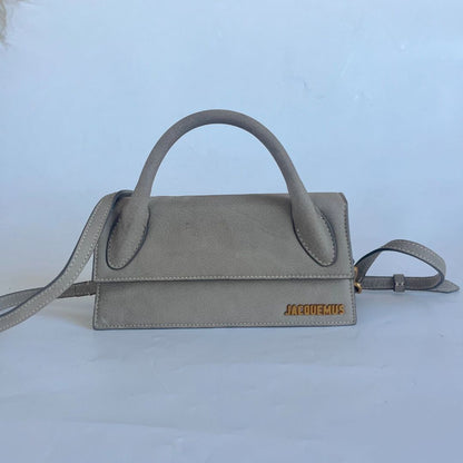 Jacquemus Suede Khaki Le Bambino Long Bag