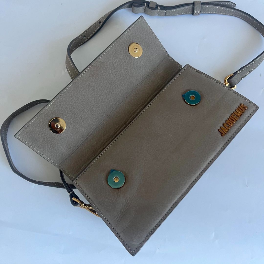 Jacquemus Suede Khaki Le Bambino Long Bag