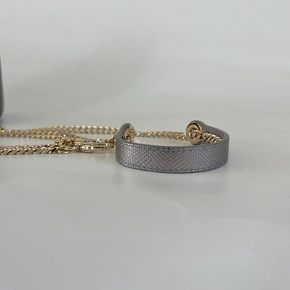 Dior Mini Lady Lizard Print Chain Shoulder Bag Metallic Gold