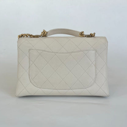 Chanel White Quilted Caviar Leather Medium Chic Affinity Flap Bag