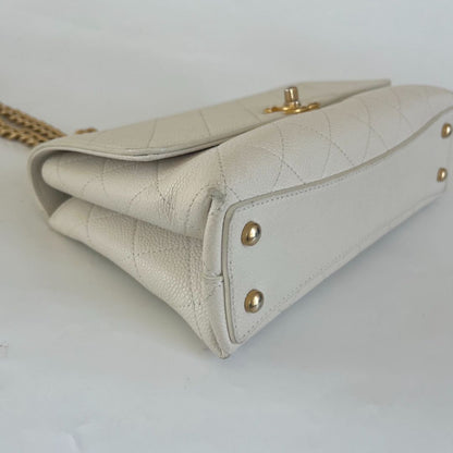 Chanel White Quilted Caviar Leather Medium Chic Affinity Flap Bag