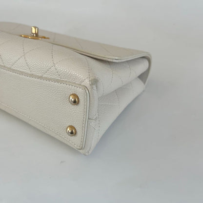 Chanel White Quilted Caviar Leather Medium Chic Affinity Flap Bag