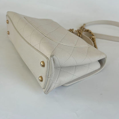 Chanel White Quilted Caviar Leather Medium Chic Affinity Flap Bag