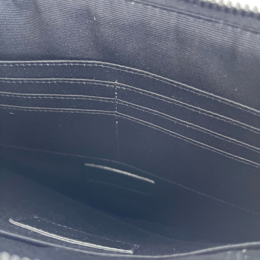 Saint Laurent Black Leather Zip Pouch