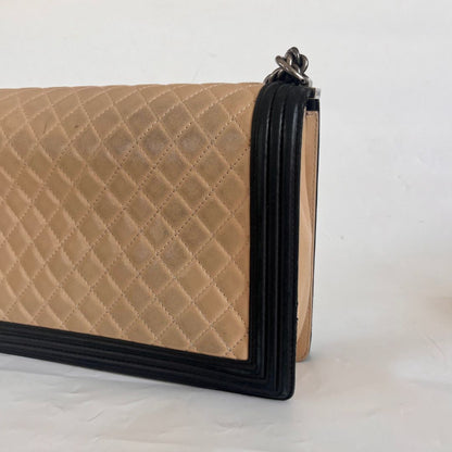 Chanel large two tone le boy bag