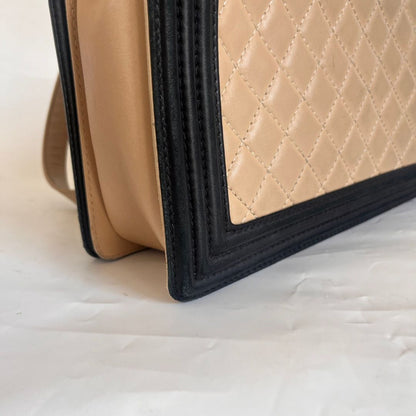 Chanel large two tone le boy bag