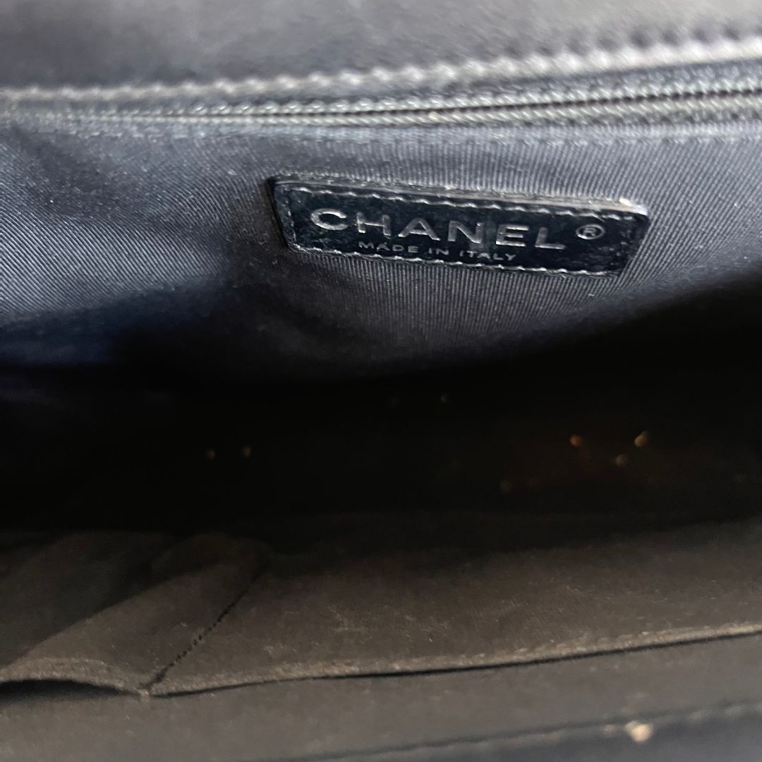 Chanel large two tone le boy bag