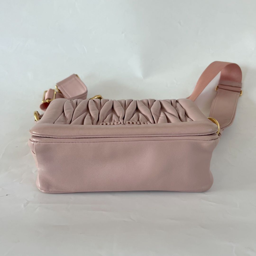 Miu Miu matelassé shoulder light pink bag