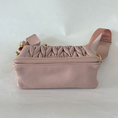 Miu Miu matelassé shoulder light pink bag