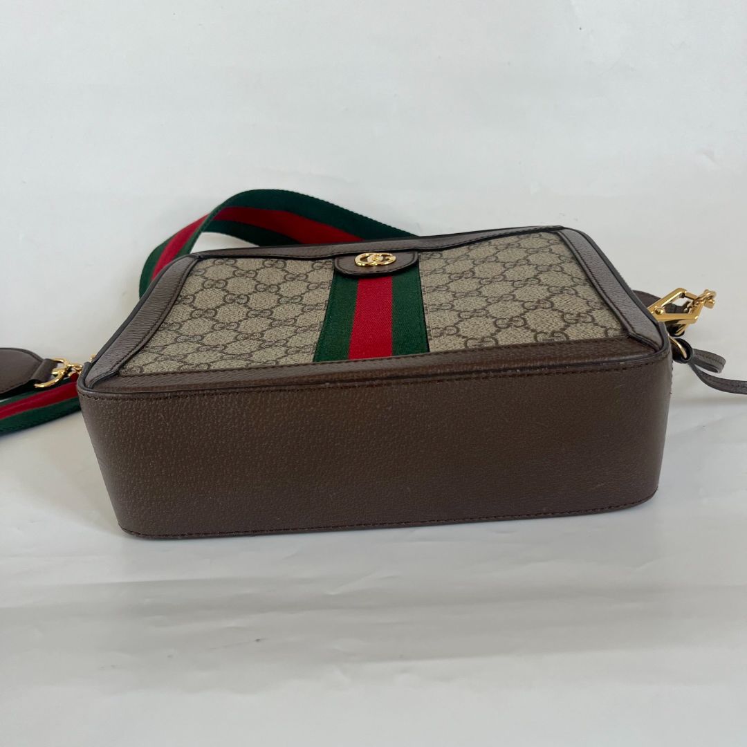Gucci Beige/Brown GG Supreme Web Ophidia Crossbody Bag