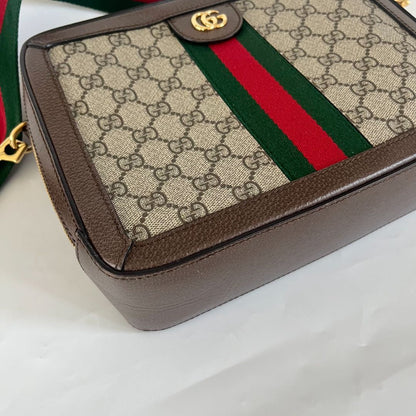 Gucci Beige/Brown GG Supreme Web Ophidia Crossbody Bag