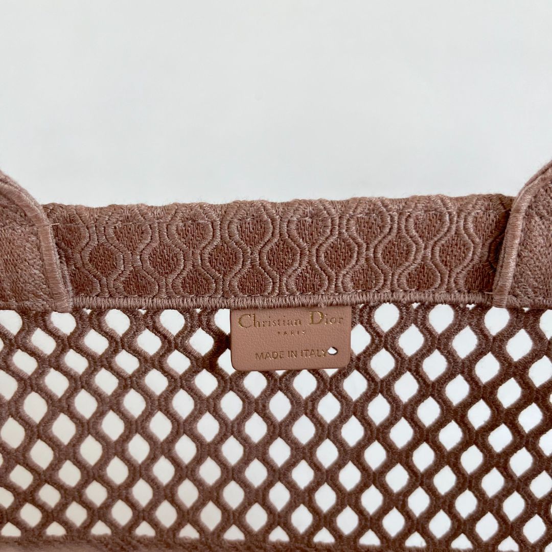 Dior Clay Embroidered Book Large Tote Bag