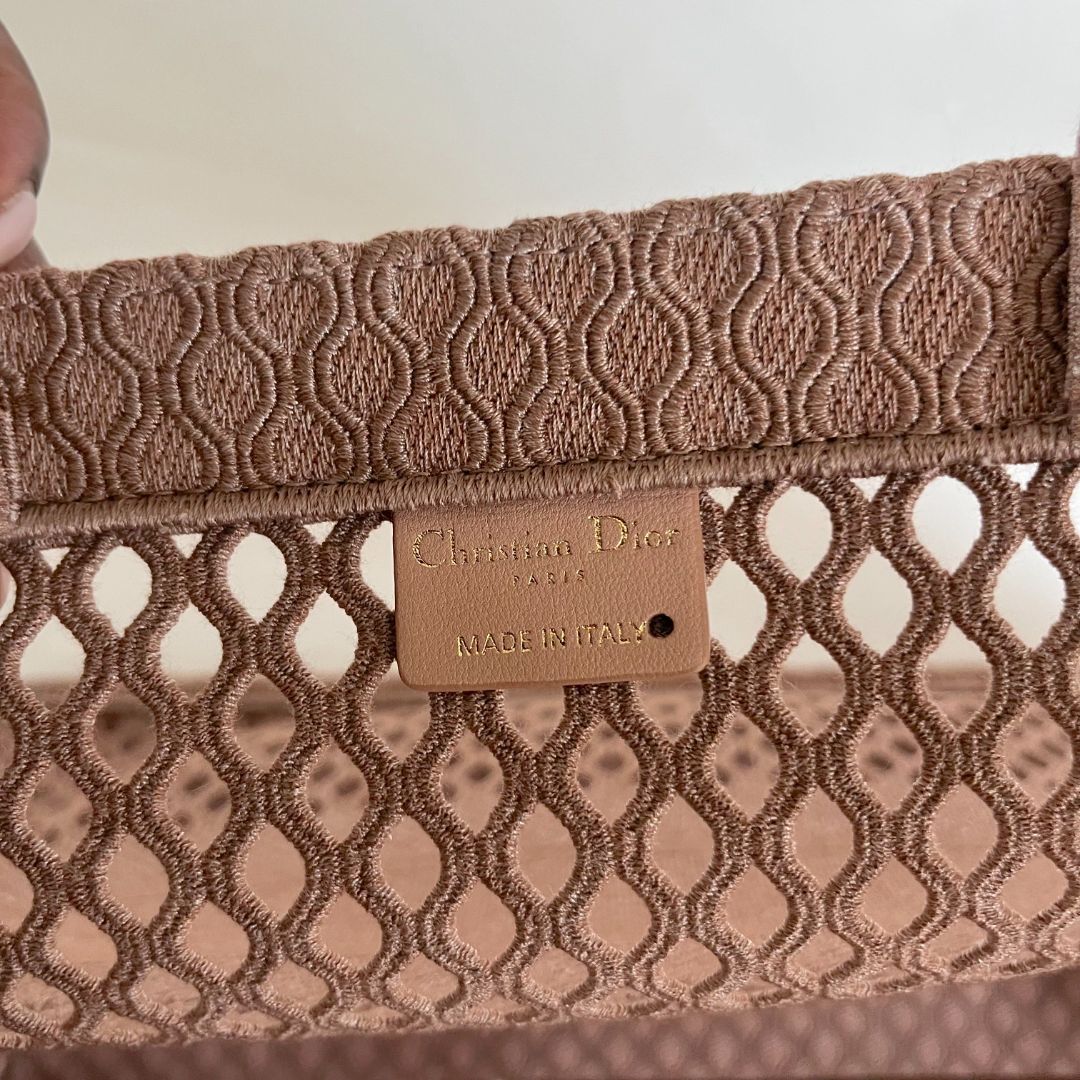 Dior Clay Embroidered Book Large Tote Bag