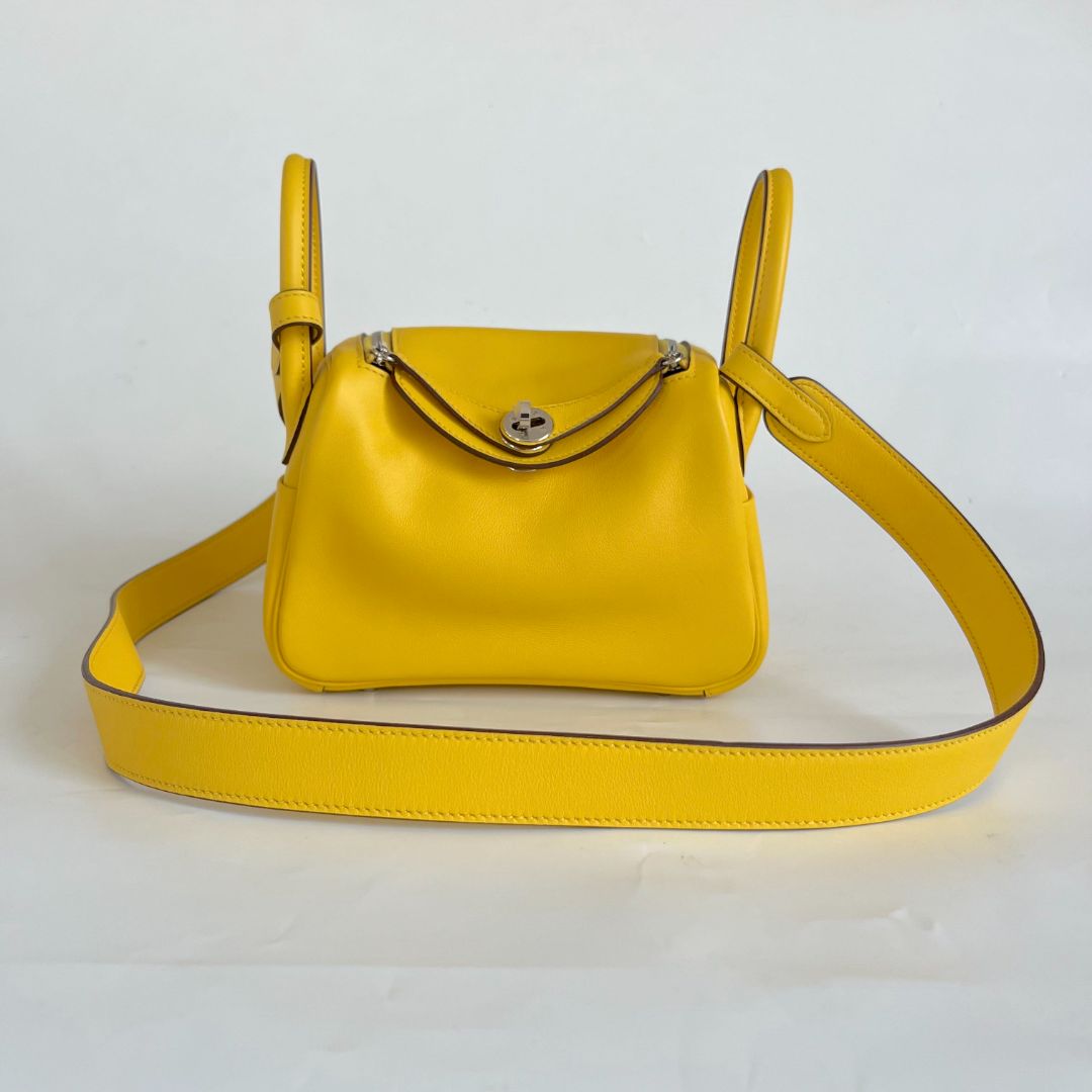 Hermès Mini Lindy Yellow Swift leather bag