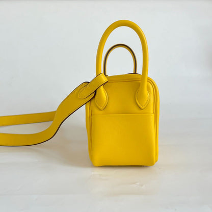 Hermès Mini Lindy Yellow Swift leather bag