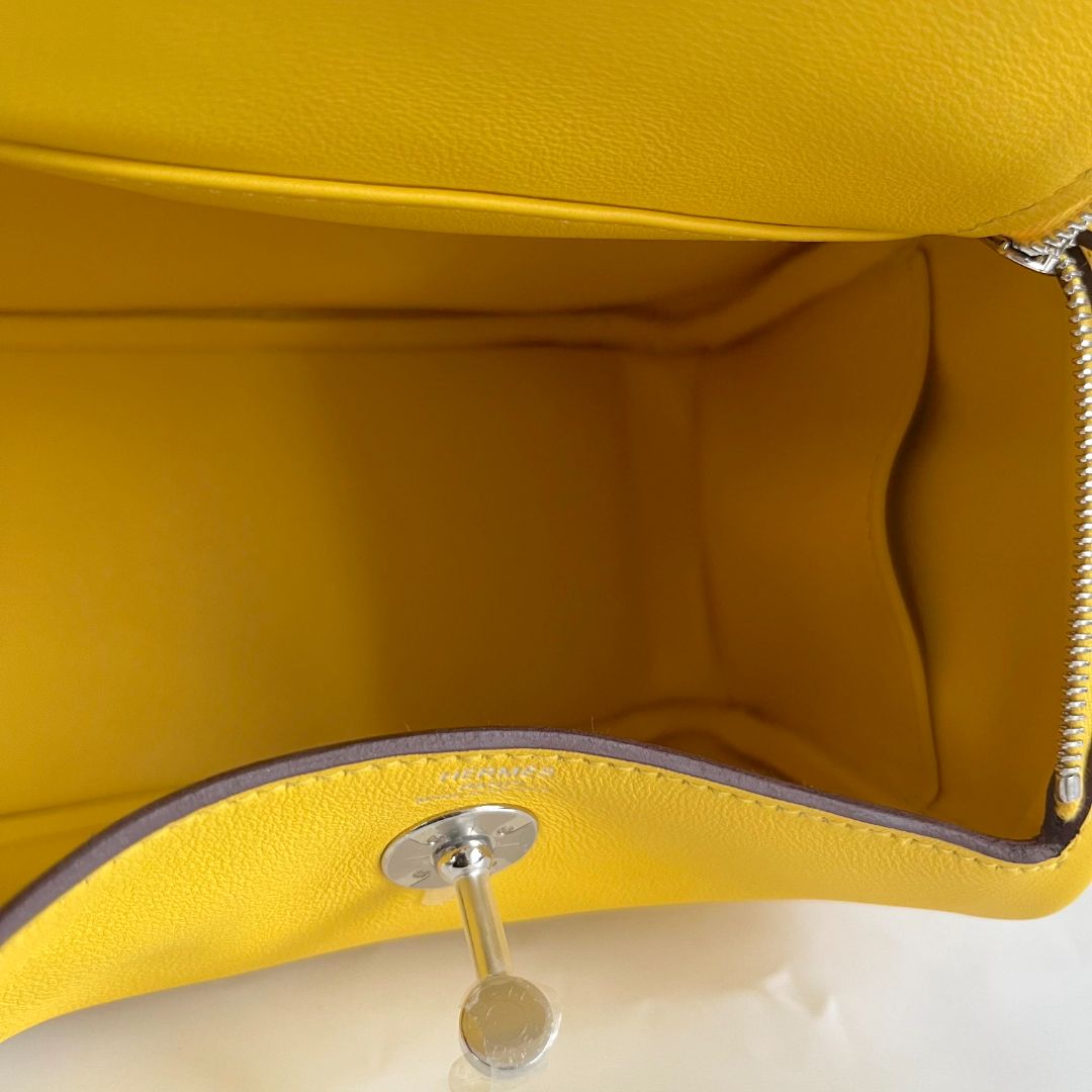 Hermès Mini Lindy Yellow Swift leather bag