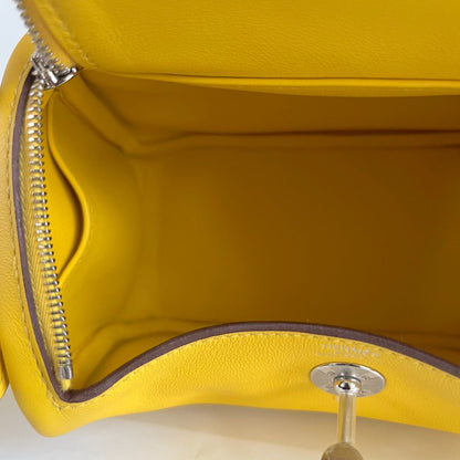 Hermès Mini Lindy Yellow Swift leather bag