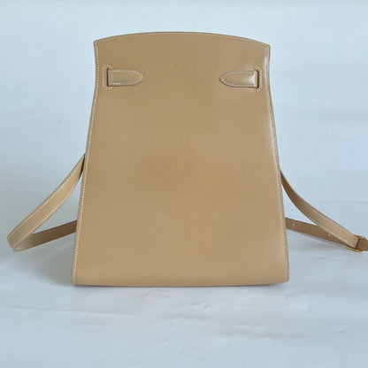 Hermès beige box calfskin Kelly Sports bag