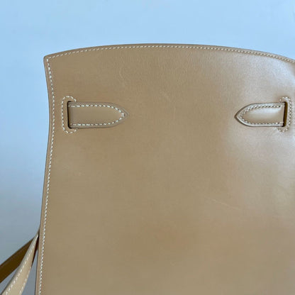 Hermès beige box calfskin Kelly Sports bag
