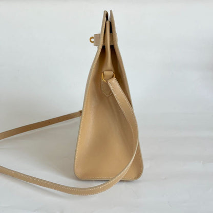 Hermès beige box calfskin Kelly Sports bag