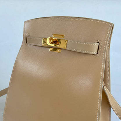 Hermès beige box calfskin Kelly Sports bag