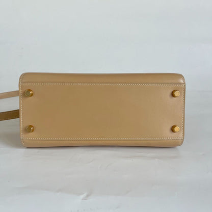 Hermès beige box calfskin Kelly Sports bag