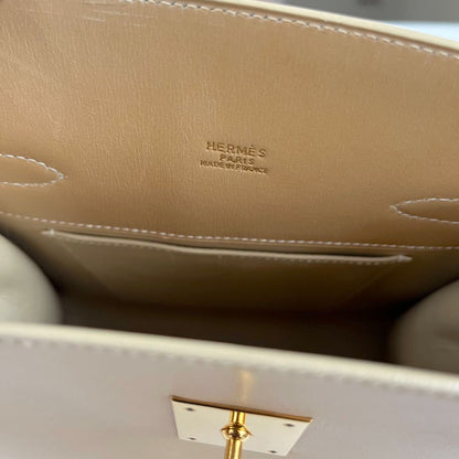 Hermès beige box calfskin Kelly Sports bag