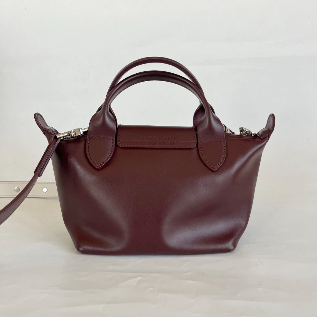Longchamp Le Pliage Cuir Mini Top Handle Bag