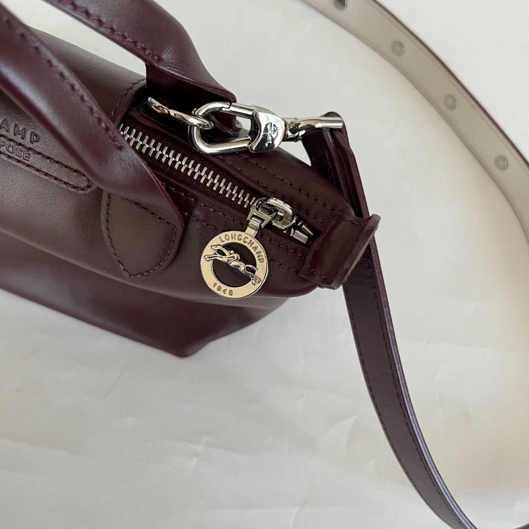 Longchamp Le Pliage Cuir Mini Top Handle Bag