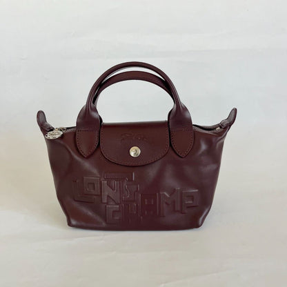 Longchamp Le Pliage Cuir Mini Top Handle Bag
