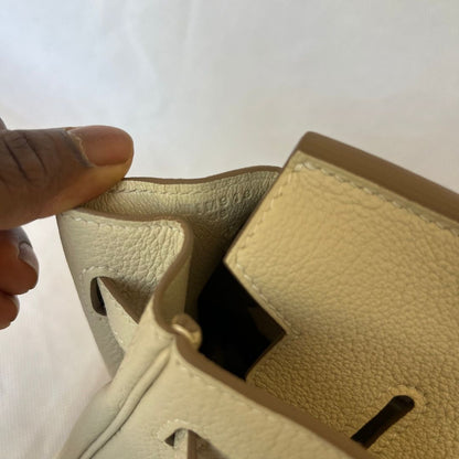 Hermes Birkin 25 Togo Craie GHW Bag