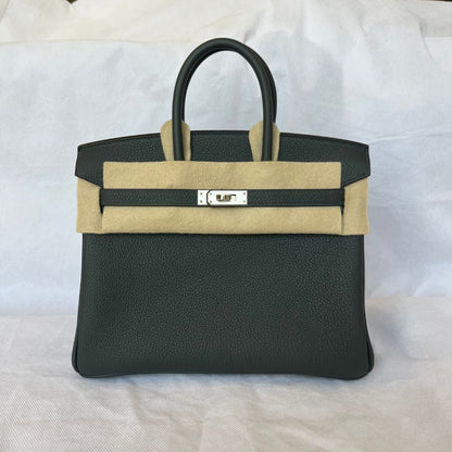 Hermes Birkin 25 Togo Vert Fonce PHW Bag