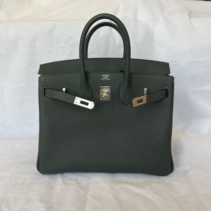 Hermes Birkin 25 Togo Vert Fonce PHW Bag