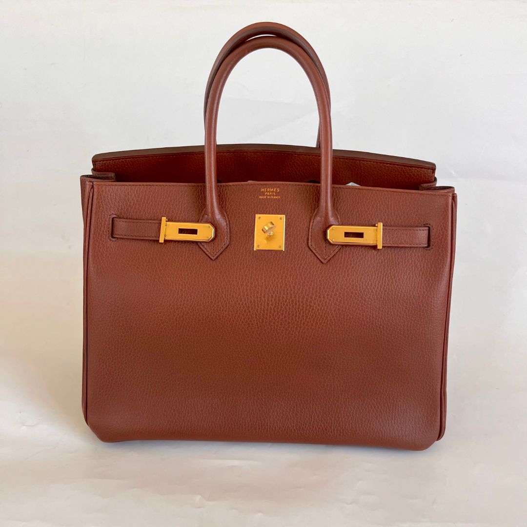 Hermès 35 Ardennes leather Gold