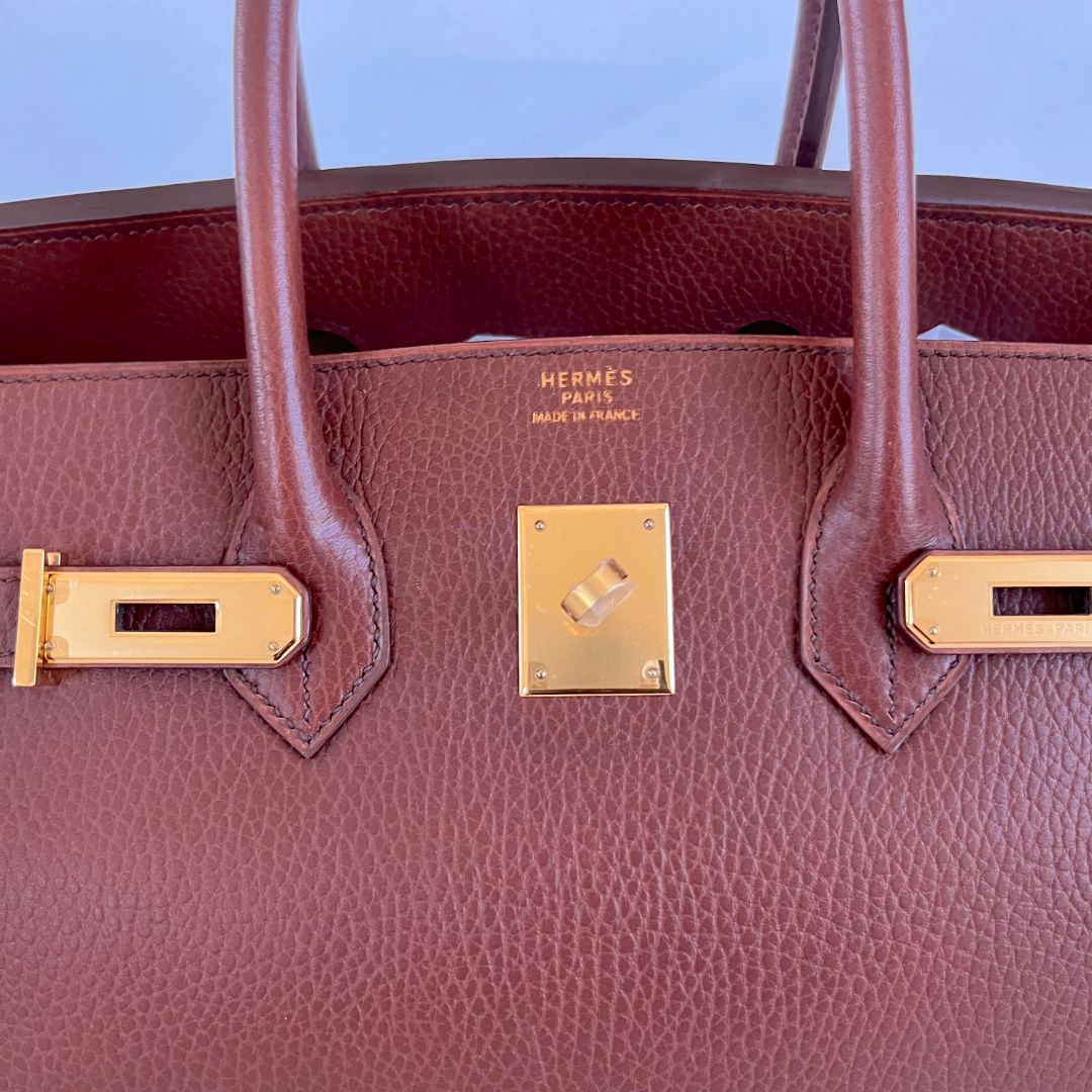 Hermès 35 Ardennes leather Gold