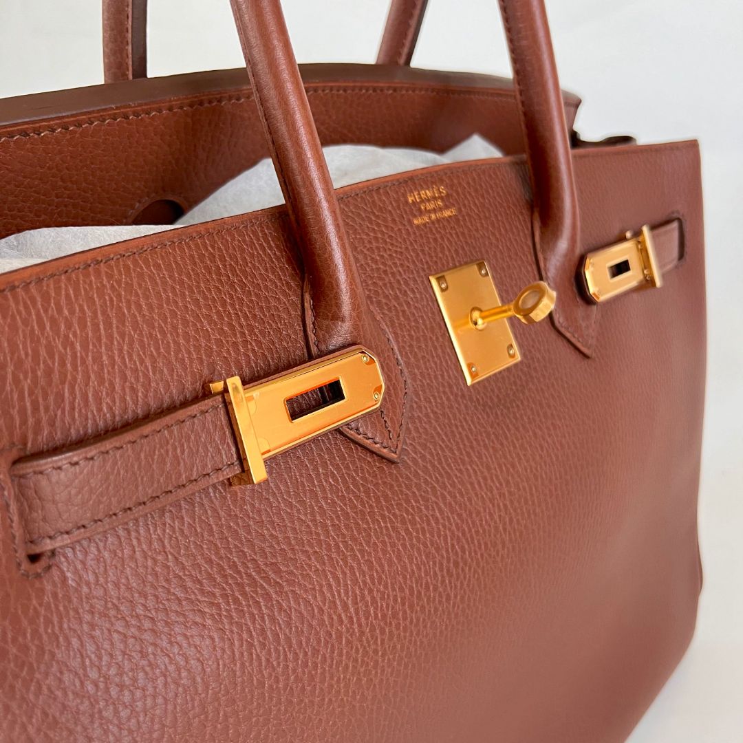 Hermès 35 Ardennes leather Gold