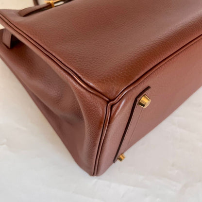 Hermès 35 Ardennes leather Gold
