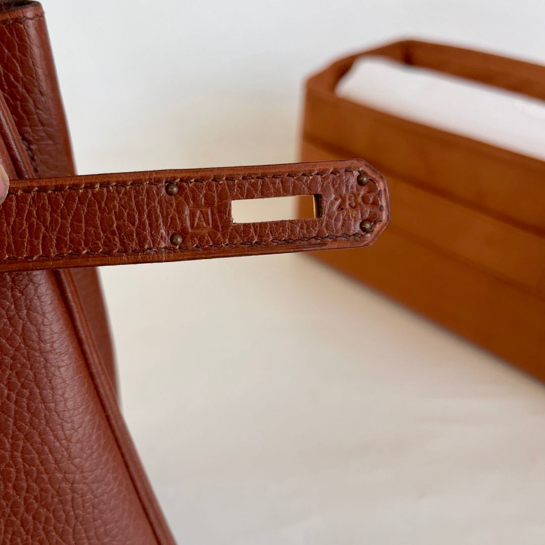 Hermès 35 Ardennes leather Gold