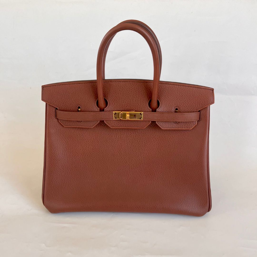 Hermès 35 Ardennes leather Gold