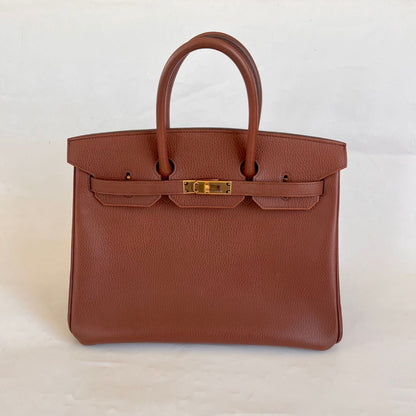 Hermès 35 Ardennes leather Gold