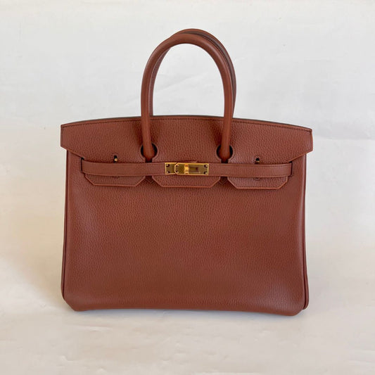 Hermès 35 Ardennes leather Gold