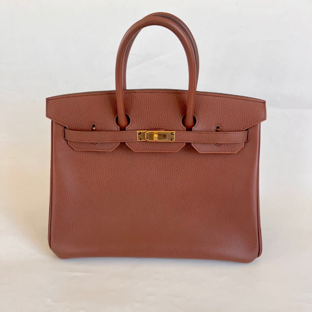 Hermès 35 Ardennes leather Gold