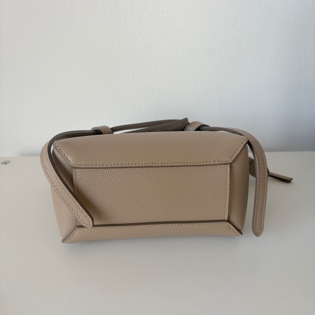 Celine Beige Pico Belt Satchel Bag